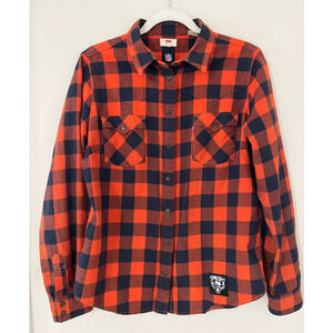 Levi's Chicago Bears NFL Plaid Barstow Western Snap Button Up Shirt Size Large